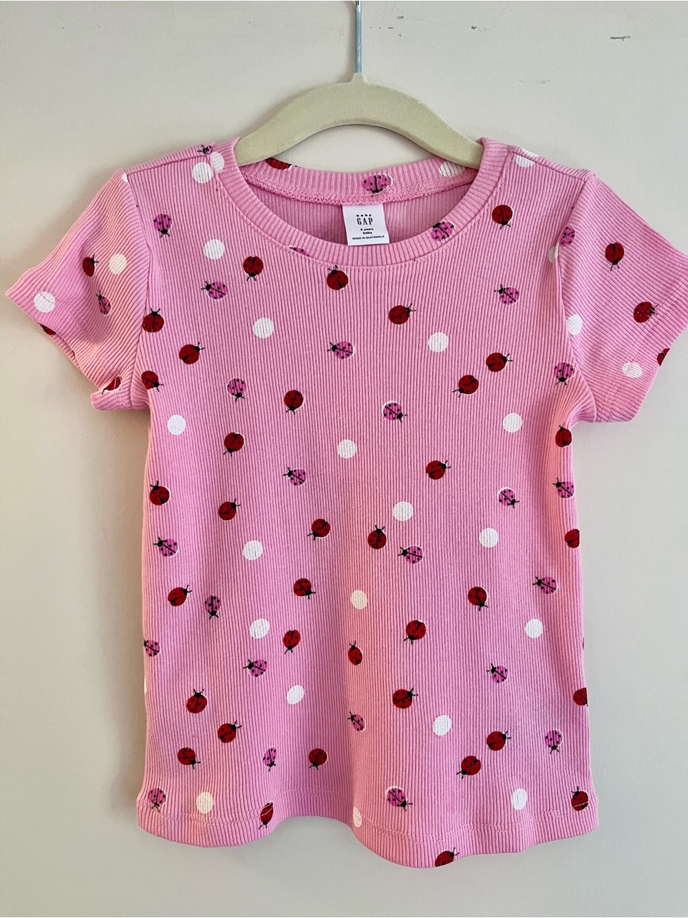 GAP Pink Ladybug & Polka Dot Short Sleeve Tee NWT